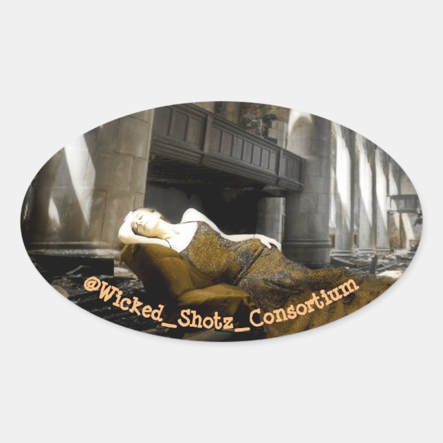 She Remains Oval Sticker (Front)