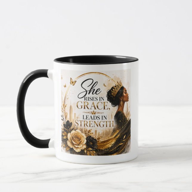 She Rises In Grace, Leads In Strength Mug (Left)