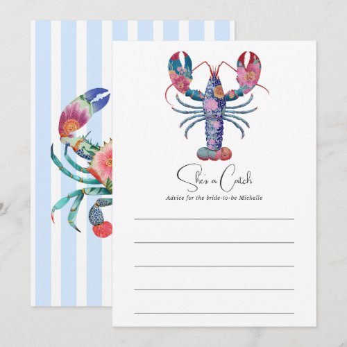 She’s a Catch Coastal Bridal Shower Advice Card