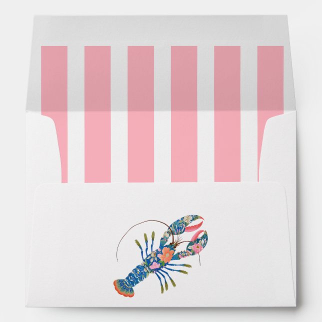 She’s a Catch Coastal Lobster Wedding Envelope (Back (Bottom))