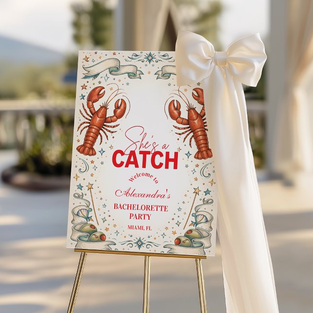 She’s a Catch Nautical Bachelorette Foam Board (Creator Uploaded)
