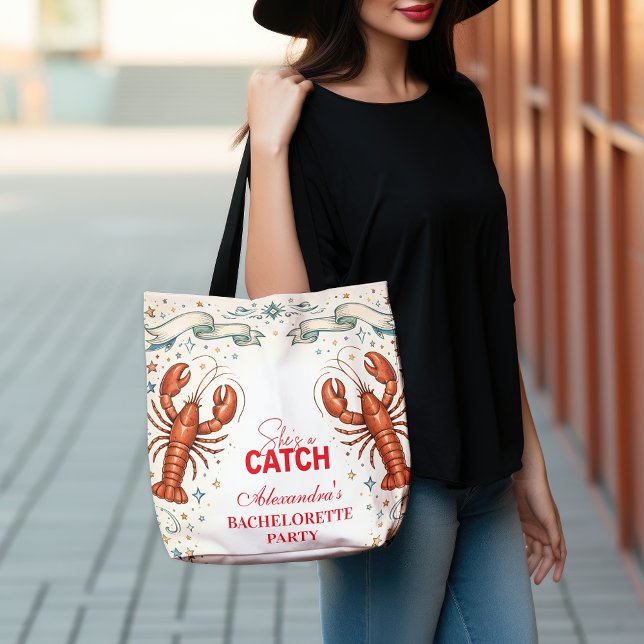 She’s a Catch Nautical Bachelorette Tote Bag (Creator Uploaded)