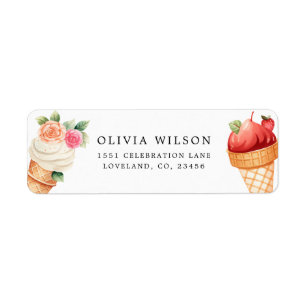 She’s Been Scooped Up Bridal Shower Return Address Label