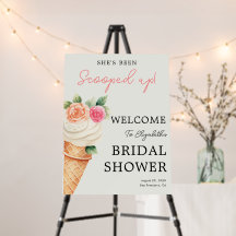 She’s Been Scooped Up Bridal Shower Welcome Sign
