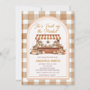 She’s Fresh Off The Market Pumpkin Bridal Shower  Invitation