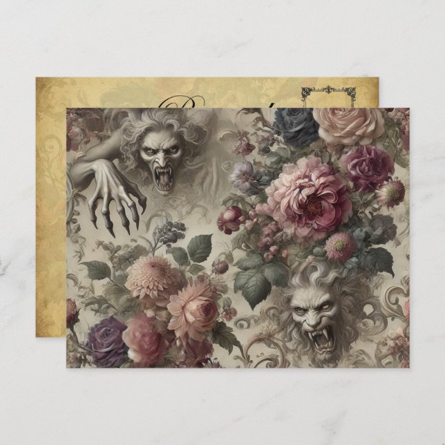 She’s Got Claws – Gothic Victorian Holiday Postcard (Front/Back)