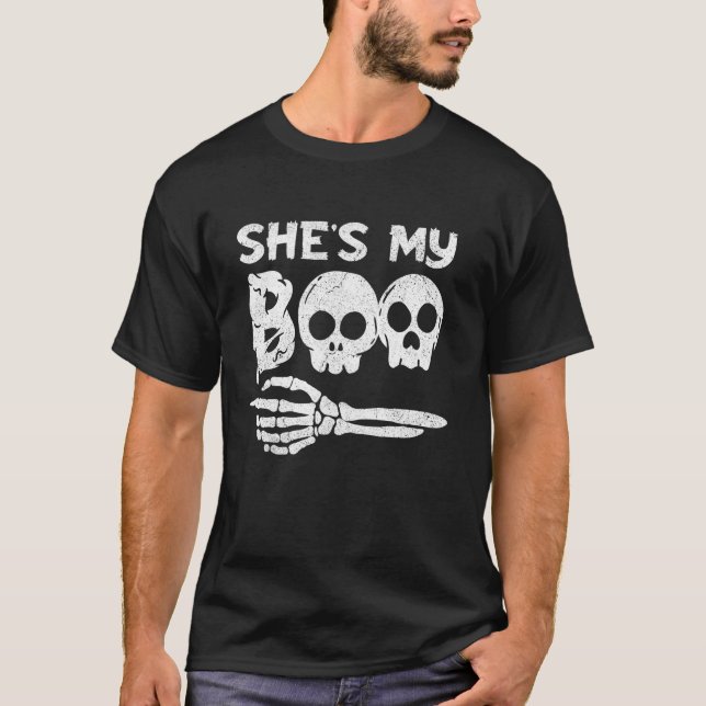 She s my Boo Funny Couple Matching Halloween Costu T-Shirt (Front)