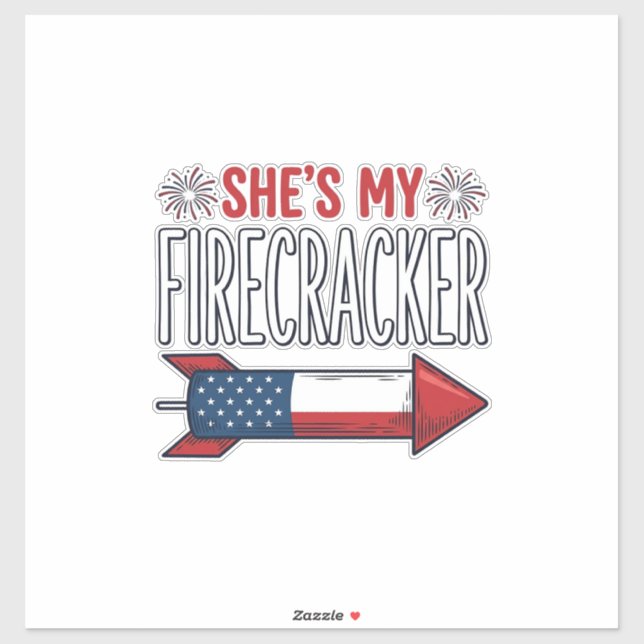 She’s My Firecracker Patriotic Couple Design_1 Sticker (Sheet)