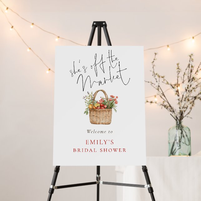 She’s off Market Script Welcome To Bridal Shower Foam Board (In Situ (Stand))