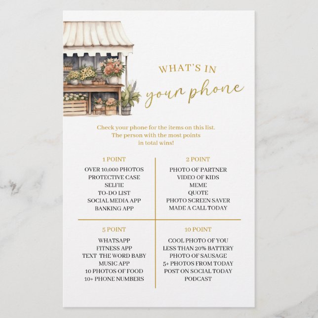 She’s Off The Market What's In Your Phone Game (Front)