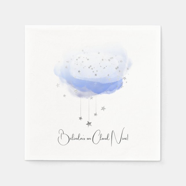 She’s on Cloud Nine Bridal Shower Napkins (Front)