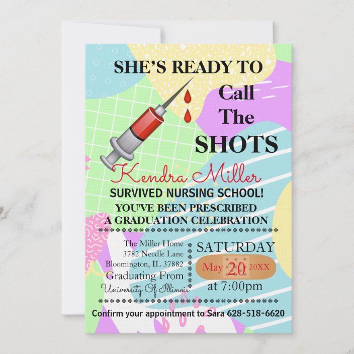 Shes Ready To Call The Shots Nursing Graduation I Invitation