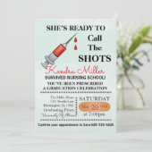 She’s Ready To Call The Shots Nursing Graduation Invitation (Standing Front)