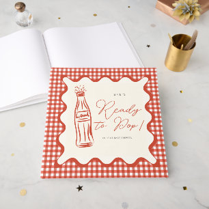 She’s ready to pop baby shower guest book