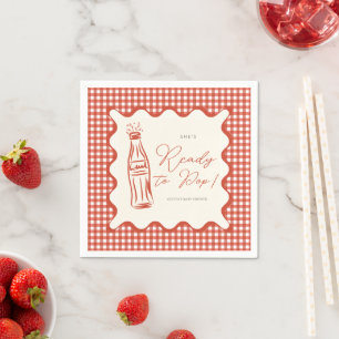 She’s ready to pop baby shower napkins