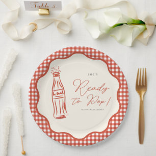 She’s ready to pop baby shower paper plates