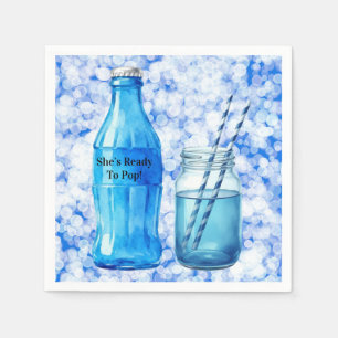She’s Ready To Pop Blue Boy Baby Shower Napkins