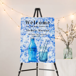 She’s Ready To Pop Blue Boy Baby Shower Welcome  Foam Board