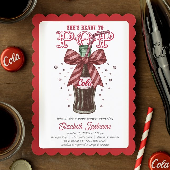 She’s Ready to Pop Cola Bottle Baby Shower Invitation (She’s Ready to Pop Cola Bottle Baby Shower Invitation)