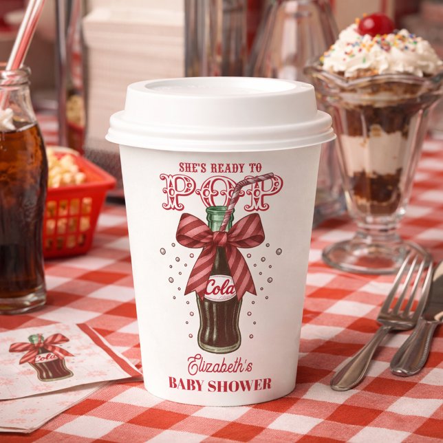 She’s Ready to Pop Cola Bottle Baby Shower Paper Cups (She’s Ready to Pop Cola Bottle Baby Shower Paper Cups)