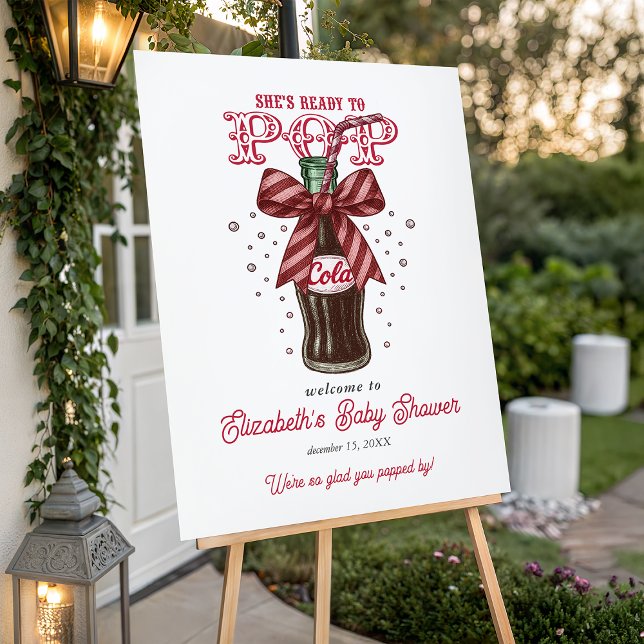 She’s Ready to Pop Cola Bottle Baby Shower Welcome Foam Board (She’s Ready to Pop Cola Bottle Baby Shower Welcome Foam Board)