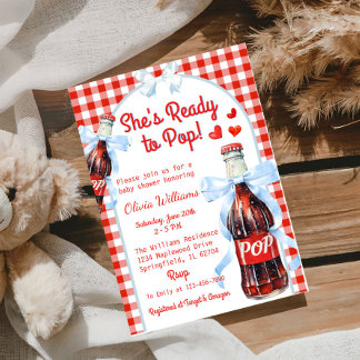 She’s Ready to Pop Soda Baby Shower Invitation