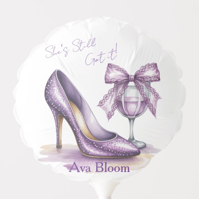 She’s Still Got It Purple High Heel Birthday  Balloon (Front)