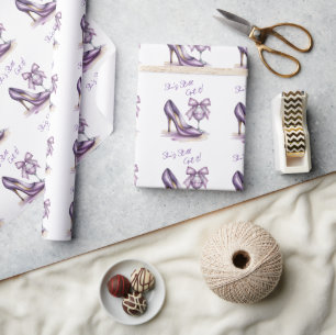 She’s Still Got It Purple High Heel Birthday Party Wrapping Paper