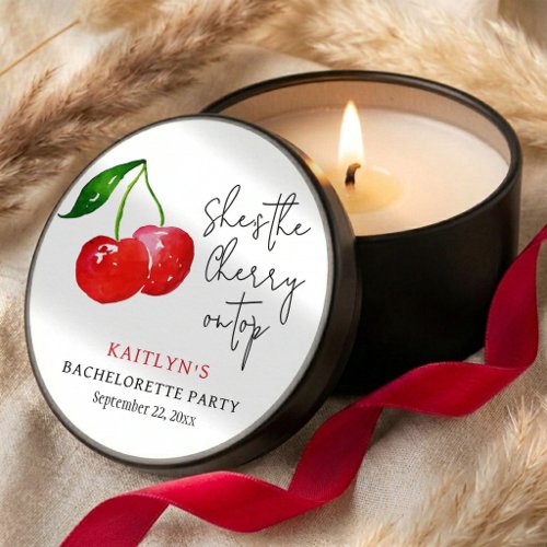 She’s the Cherry on Top &#127826; Bachelorette Party Mini Candle Favors