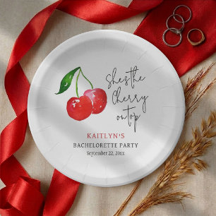She’s the Cherry on Top 🍒 Bachelorette Party Paper Plates