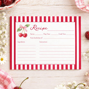 She’s The Cherry On Top Bow Red Recipe Card