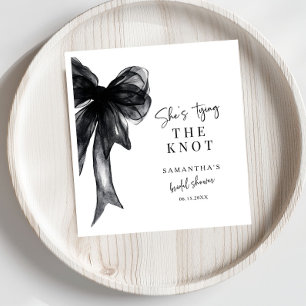 She’s Tying The Knot Black Bow Bridal Shower Napkins
