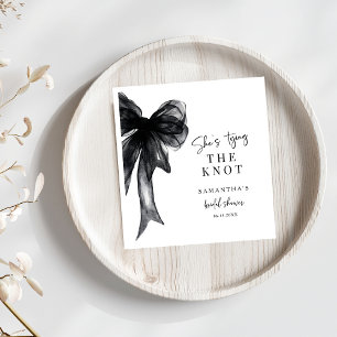 She’s Tying The Knot Black Bow Bridal Shower Napkins