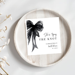 She’s Tying The Knot Black Bow Bridal Shower Napkins