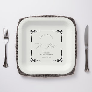 She’s Tying the Knot Black Bow Paper Plates