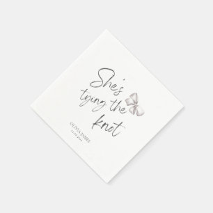 She’s tying the knot bridal shower napkins