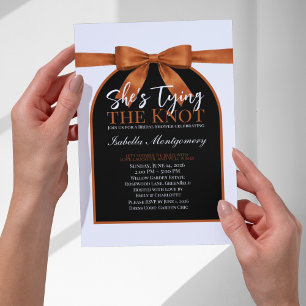 She’s Tying the Knot Burnt Orange Palette Bow Invitation