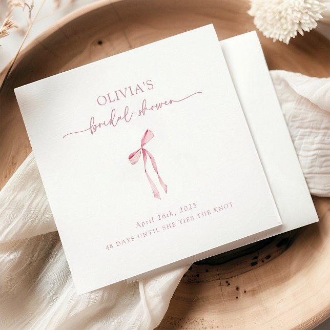 She’s Tying the Knot Coquette Bow Bridal Shower  Napkins (Creator Uploaded)