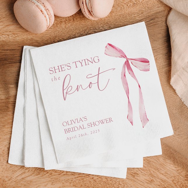 She’s Tying the Knot Coquette Bow Bridal Shower  Napkins (Creator Uploaded)