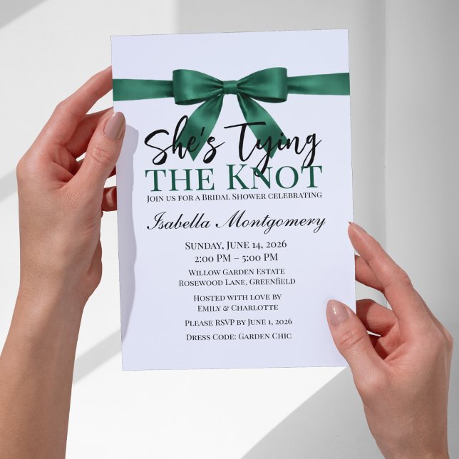 She’s Tying the Knot Theme Emerald Green Bow Invitation (She’s Tying the Knot Theme Emerald Green Bow Invitation
)