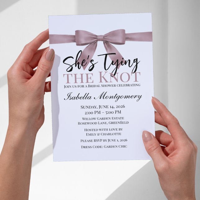 She’s Tying the Knot Theme Mauve Bow Invitation (She’s Tying the Knot Theme Mauve Bow Invitation
)