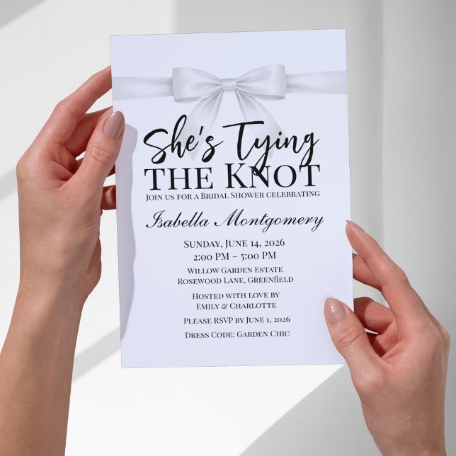 She’s Tying the Knot Theme White Bow Invitation (She’s Tying the Knot Theme White Bow Invitation
)