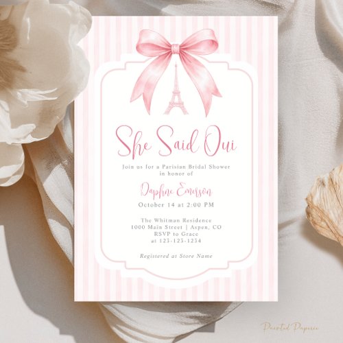 She Said Oui Bridal Shower Invitation