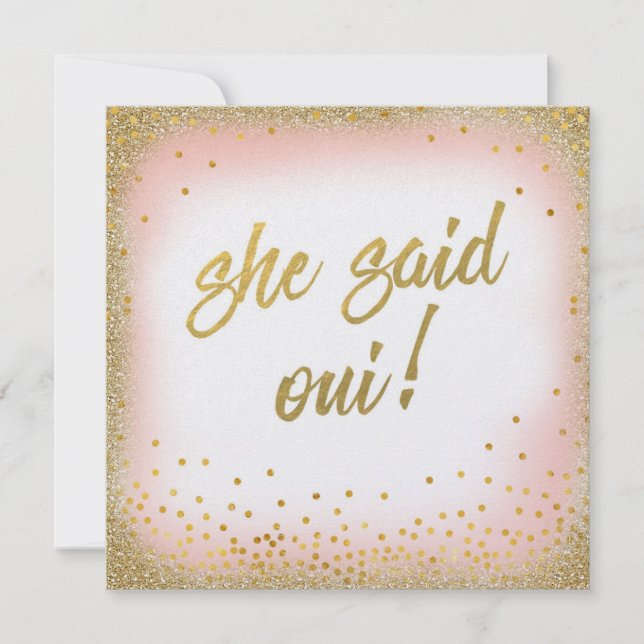 She said Oui Invitation Pearl (Front)