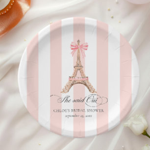 She said Oui Paris Bow Eiffel Tower BRIDAL SHOWER Paper Plates