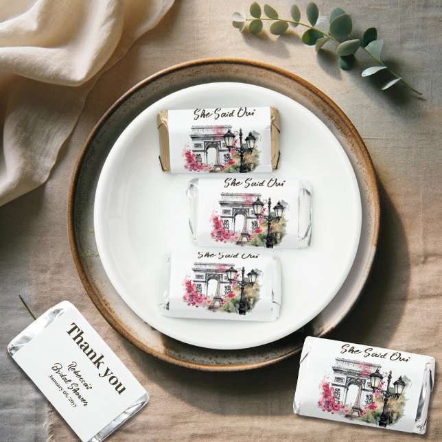 She Said Oui Paris Bridal Shower Parisian Brunch Hershey's Miniatures (Creator Uploaded)