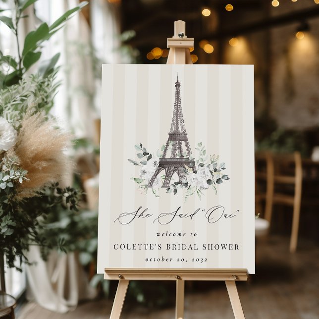 She Said Oui Paris Bridal Shower Welcome Sign (Creator Uploaded)