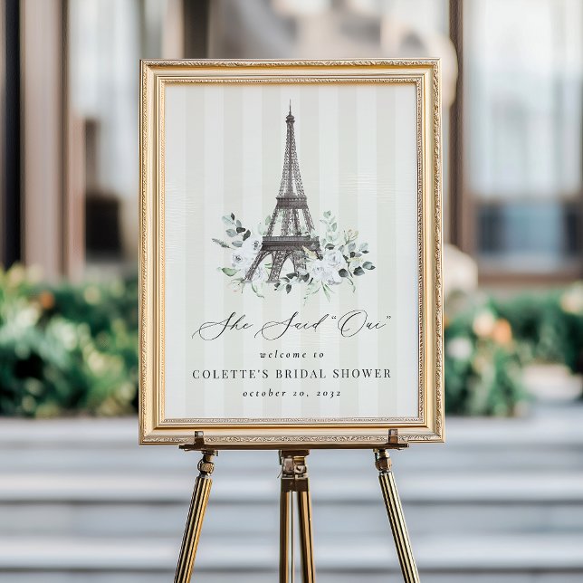 She Said Oui Paris Bridal Shower Welcome Sign (Creator Uploaded)