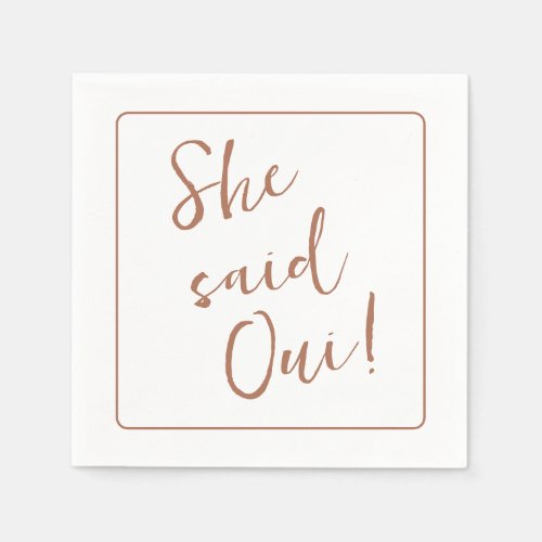 She Said Oui  Paris France Themed Bridal Shower Napkins