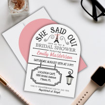 She said Oui, Parisian Bridal Shower Invitation